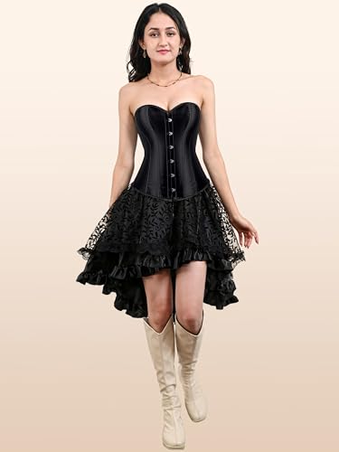 Women's Bustier Corset Top Sexy Lingerie Sets Satin Waist Cincher