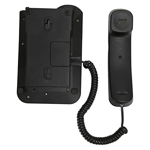 Teléfono fijo con cable para escritorio y pared negro miniatura 7