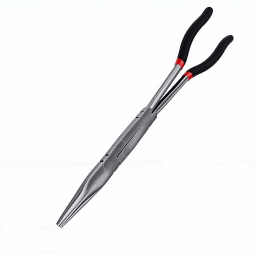 Zunate Pince à Bec Long avec Contrôle amélioré pour les Espaces Restreints, Mâchoires Dentelées, Conception étendue pour un Travail de Précision, Matériau en Acier à Haute Teneur en Carbone