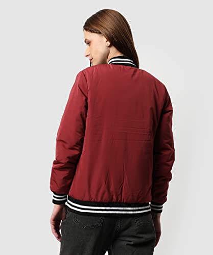 Image of PINACOLADA Women's Pink Puffer Regular Fit Bomber Jacket For Winter Wear | Standing Collar | Full Sleeve | Buttoned | Casual Jacket For Woman & Girl | Western Stylish Jacket For Women