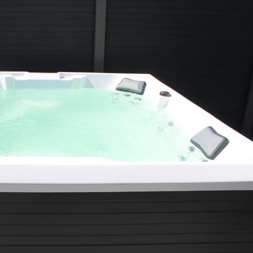 Home Deluxe - Outdoor Whirlpool - Stream Big Plus Treppe und Thermoabdeckung - Maße: 208 x 208 x 88 cm - Inkl. Heizung, 34 Massagedüsen und 4 äußeren Lichtquellen I Außen Whirlpool Spa für 5 Personen – Bild 8