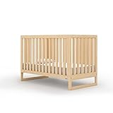 dadada Baby’s 3-in-1 Austin Convertible Crib - Newborn Essentials Baby Bed Fits Standard Crib Mattress - Adjustable Bed Base - Natural