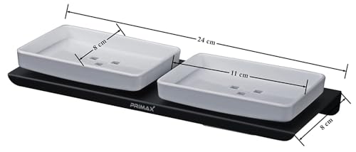 Image of Plantex (Primax) Stainless Steel with ABS Material Double Soap Dish /Soap Holder /Wall Mounted Soap Holder for Bathroom Accessories - Matt Black