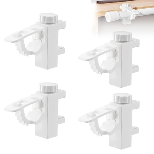 Support de Pince Porte Rideaux 4 Pièces Support Tringle Rideaux Réglables Supports pour Tringles à Rideau Support Fixation Tringle Rideau Pour Salon Bureau...