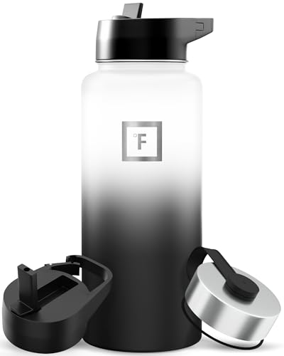 IRON °FLASK 32 oz Wide Mouth Water Bottle with 3 Lids
