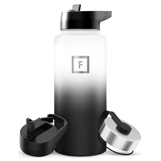 IRON °FLASK Sports Water Bottle - 32 Oz, 3 Lids (Straw Lid), Leak Proof, Vacuum Insulated Stainless Steel, Double Walled, Thermo Mug, Metal Canteen