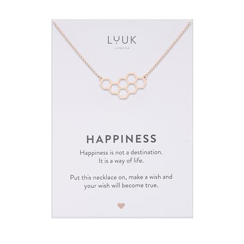LUUK LIFESTYLE Dainty Beehive|Beecomb pendant necklace, 19in adjustable waterproof chain
