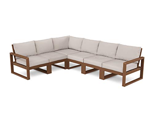 POLYWOOD® Edge Deep Seating Set, Teak/Dune Burlap