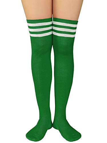 Image of Century Star Thigh High Socks Striped Extra Long Tube for Women Over the Knee Athletic Sports Socks Plus Size Stockings