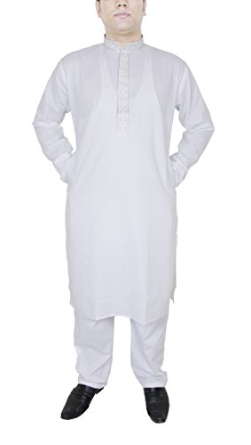 Camisa de lino para hombre en color blanco y manga larga de algodon 3