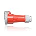 Leviton 530C7WLEV 30 Amp, 277/480 Volt 3-Phase, 4P, 5W, LEV Series North American-Rated IEC 60309-1 & 60309-2 Pin & Sleeve Connector, Industrial Grade, IP66/IP67/IP68/IP69K, Watertight - Red