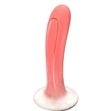 Anal Dildo Anal Sex Toy,Skin-Like Liquid Silicone Anal Plug Trainer for Comfortable Long-Term Wear,Comfortable Curved ergonomics with Flared Suction Cup Base,Women Men Adult Toys (Pink)