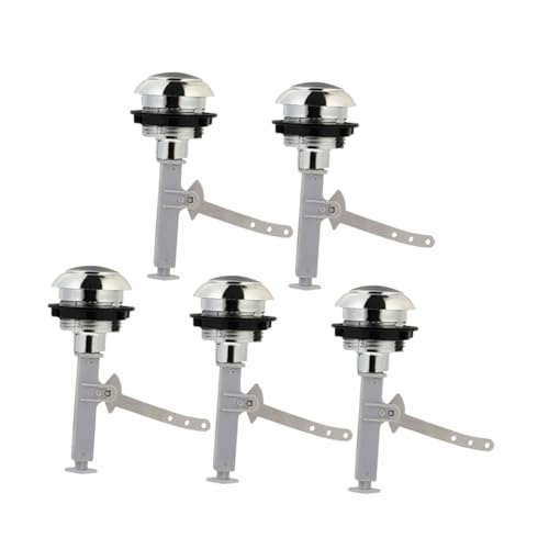 FIXOSHEE 5個 トイレタンク用耐久プラスチック製プッシュボタン 繰り返し使用可能で正確な洗浄対応 簡単交換設置可能な丸型ユニバーサルフ