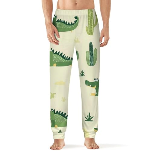 Alligators Cactus Men's Pajama Pants Lounge Pant Sleepwear PJ Bottoms