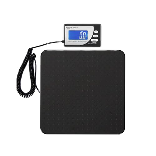 Image of Amazon Basics Digital Shipping Postal Scale with Tare Function, Heavy Duty Weighing Platform 1 Ounce Readability, Portable, Black, 660 lb Capacity (Pack of 5)