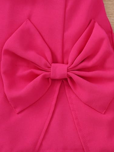 Image of Floerns Girl's Two Piece Outfit Puff Long Sleeve and Bow Front Skorts Set