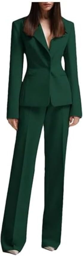 Womens Suits 2 Piece Set Wide Pants Outfits Pantsuits Tuxedos Wedding Business