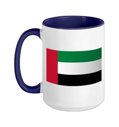 Emirati Flag of United Arab Emirates Ceramic Mug, Dark Blue/White, 15oz