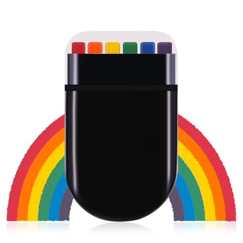 YBUETE Rainbow Face Paint,Pride Flag Paint for Face and Body,Water-based Body Paint Stick for Pride Celebrations Party Cosplay Halloween Makeup Pocket Size Marches Events Festival(Black)