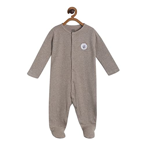 Image of miniklub Baby Round Neck Long Sleeve Knitted Cotton Sleep Suit, Pack of 2 (White Color)