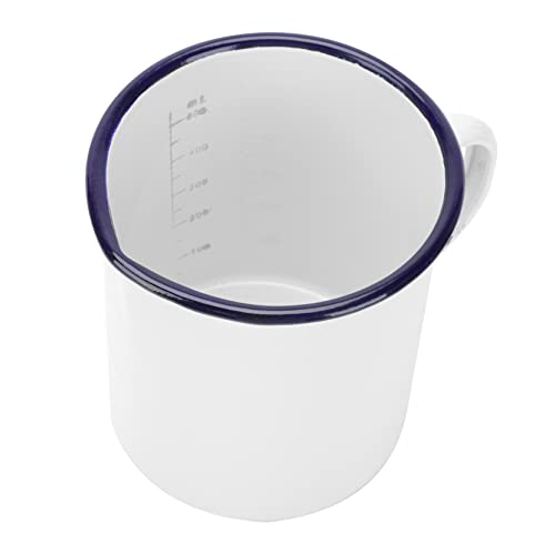Cabilock 1pc Picnics Vintage, Camp Measuring Multi- Measurement for Toothbrush Beverage Enamelware Hiking Backing Enamel Durable Serving Novelty White Office Mugs, Bathroom Soup Outdoor