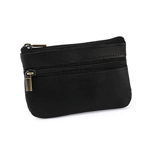 Porte-monnaie en cuir pour homme, porte-monnaie, porte-clés, pochette pour argent, pochette en cuir, cadeau pour homme, papa, père, Noir , 4.33"x2.95"x0.39", Pochette pour pièces de monnaie – vue 6