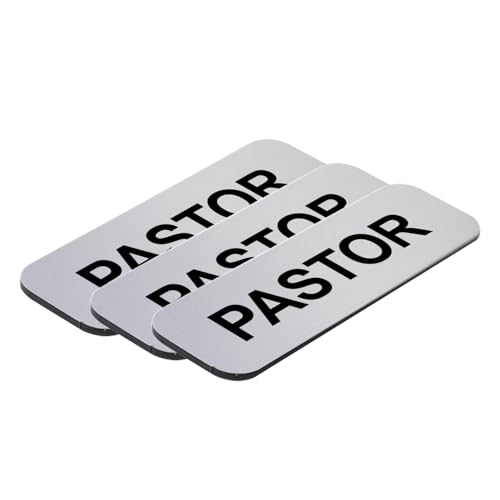 Placa de pastor en plata cepillado (2,54 x 7,62 cm), ideal para ceremonias religiosas y cultos