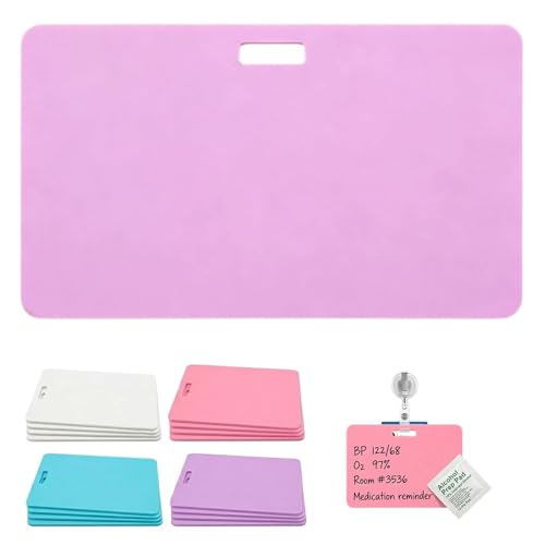 Erasable Badge Sticky Notes for Nurses and Doctors ? Reusable Silicone Vertical Horizontal ID Card Notepad, Ballpoint Pen Write 