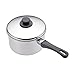 KitchenCraft Extra-tiefer Kochtopf mit Deckel für Induktionskochfelder geeignet, Edelstahl, Silber, 1 cm