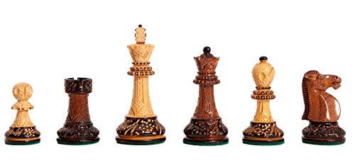 The Burnt Reykjavik II Chess Set - Pieces Only - 3.75