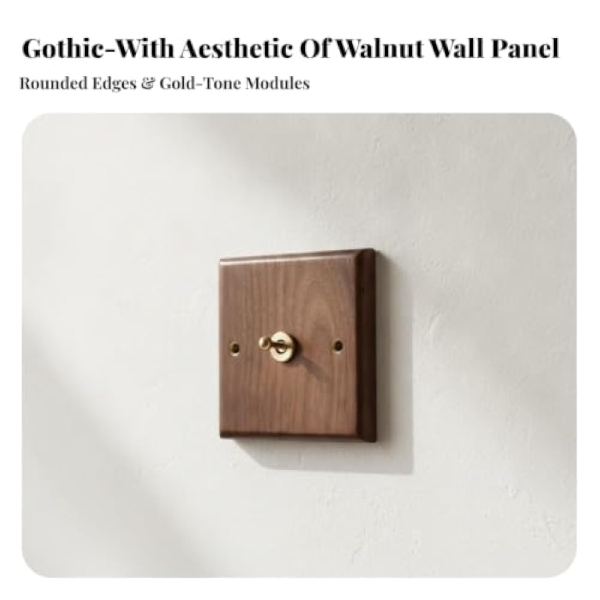 Rounded Edges Recessed Wooden Switch Plate