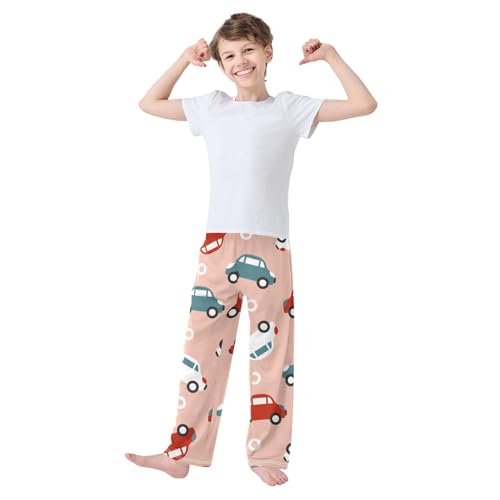 Red Car Boys Pants Boys Athletic Pants Long Pant for Boywith Pockets Wide-Leg Size 6-14Y3