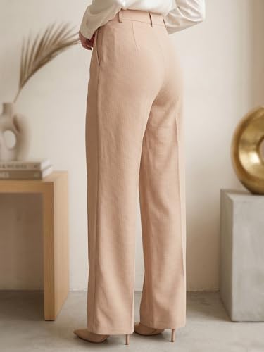 Image of GRECIILOOKS Trousers for Woman | Womens High Rise High Waist Flared Korean Style | Formal Pant for Women Office Wear| Track Pants for Womans Elegant for College & Events (Available in Plus Size)