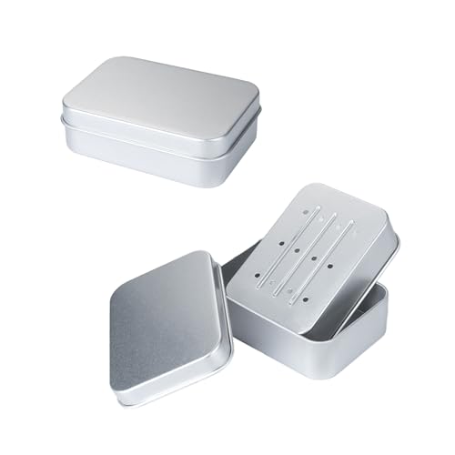 Boîte à Savon,Boîtes à Savon en Aluminium avec Egouttoir Boîte à Savon en Métal Boite Savon Voyage pour Stocker du Savon à la Maison et en Voyage...