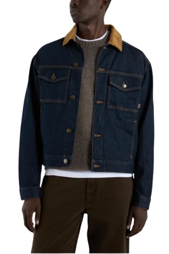 Timberland   Chaqueta vaquera para hombre con cuello de terciopelo, turquesa, XL