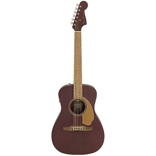 Fender Malibu Player Acoustic Electric Guitar, Burgundy Satin, Walnut Fingerboard