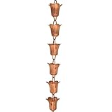 Monarch Pure Copper Tulip Rain Chain Extension, 3 Feet Length