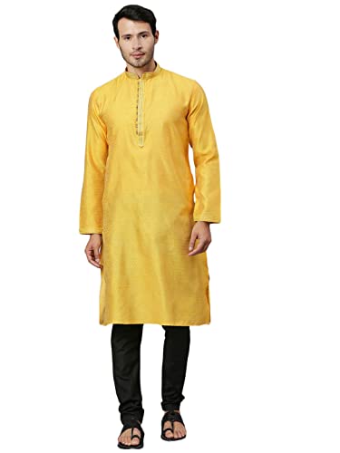 Image of Rajubhai Hargovindas Men's Jacquard Work Kurta Set