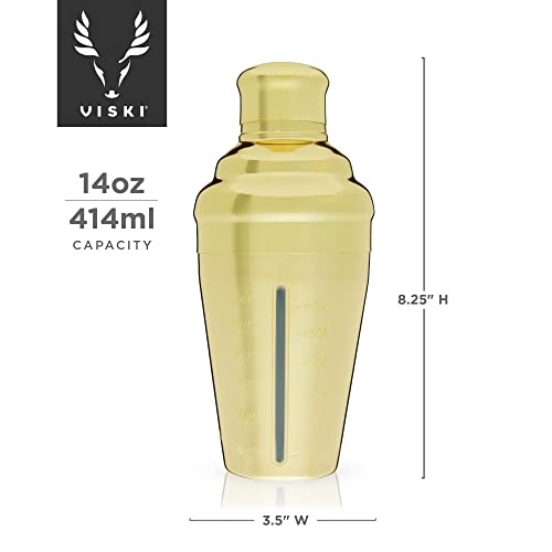 Coctelera dorada de 400 ml con vaso medidor y filtro para cócteles 4