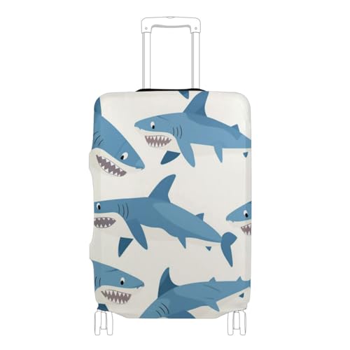 senya Travel Luggage Cover Suitcase Protector Sharks Swimming Washable Baggage Covers Fits 26-28 Inch Luggage - Main Image