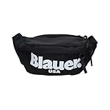 giubbotto blauer uomo 2019  Marsupio Uomo Blauer CHICO Waist Bag Nero con logo Bianco