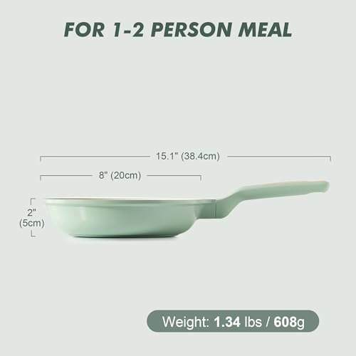 Image of SENSARTE Nonstick Ceramic Frying Pan Skillet, 8 Inch Non Toxic Omelet Pan