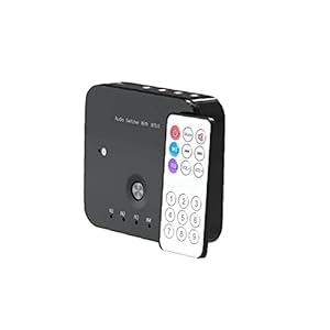 Draadloze audio-ontvanger, 3 in 1 uit audio-adapter 3.5mm stereo aux-switcher met afstandsbediening Verbeterd ontvangen signaal