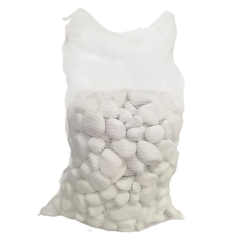 Saco Piedra Decorativa Blanca Canto Rodado 24-40 mm 20 kg – Ideal para Jardines, Macetas, Caminos y Paisajismo Exterior
