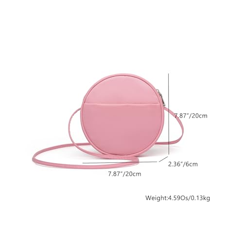 Image of Circle Crossbody Bag for Women NYLON Circle Purse with Zipper Adjustable Knot Shoulder Straps