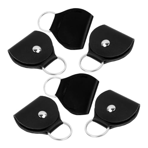 ERINGOGO 6個レザー製入りギターピック収納ポーチ 軽量コンパクトキー付きケース 持ち運び便利 ギター演奏用スリッシュ保護バッグ