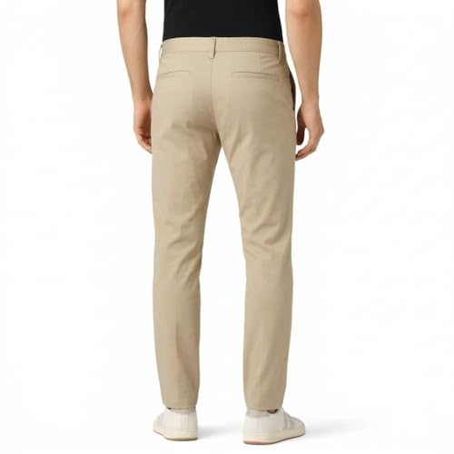 Image of Men's Casual Regular Fit Cotton Pants | Chinos | Trousers