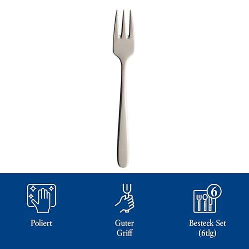 Villeroy & Boch 1264039600 147 mm Cutlery Daily Line Pastry Fork, Set of 6, Stainless_Steel