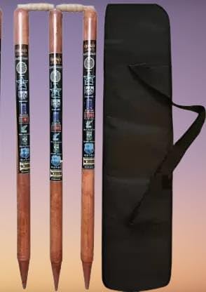 Hyper@3 Wooden Stumps & 2 Bails (Wicket Set) with Cover- (Brown) (B0CP9VL1CG) Amazon Price History, Amazon Price Tracker