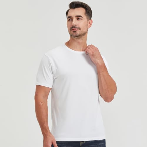 Image of netdraw Men's Ultra Soft Bamboo Viscose Cotton T-Shirt S-3XL | Moisture Wicking, Lightweight, Cool-Touch, Everyday Casual, Lounge, Sleep & Undershirt